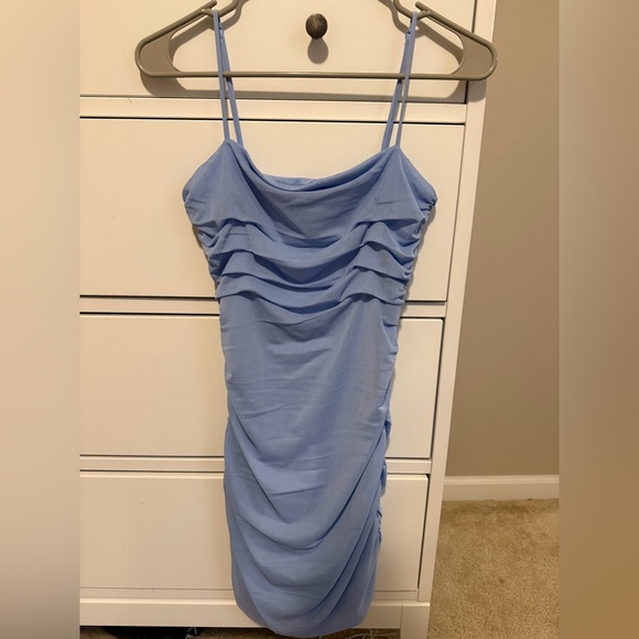 Hoco Light Blue Ruched Dress - Picture 2 of 3